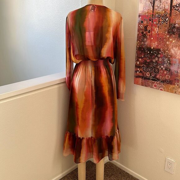 Misa Poppy Midi Ombre Dress Size L - Picture 5 of 11